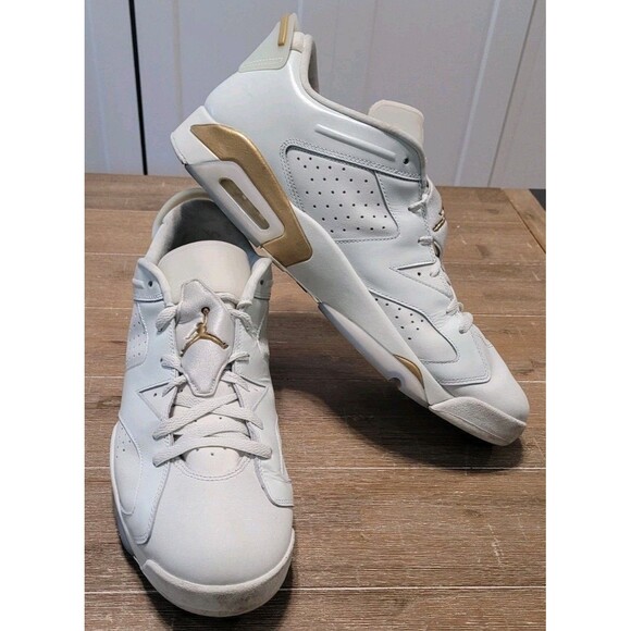 Size 17 - Air Jordan 6 Low Lunar New Year Men\'s Basketball Shoes White Gold main image 7